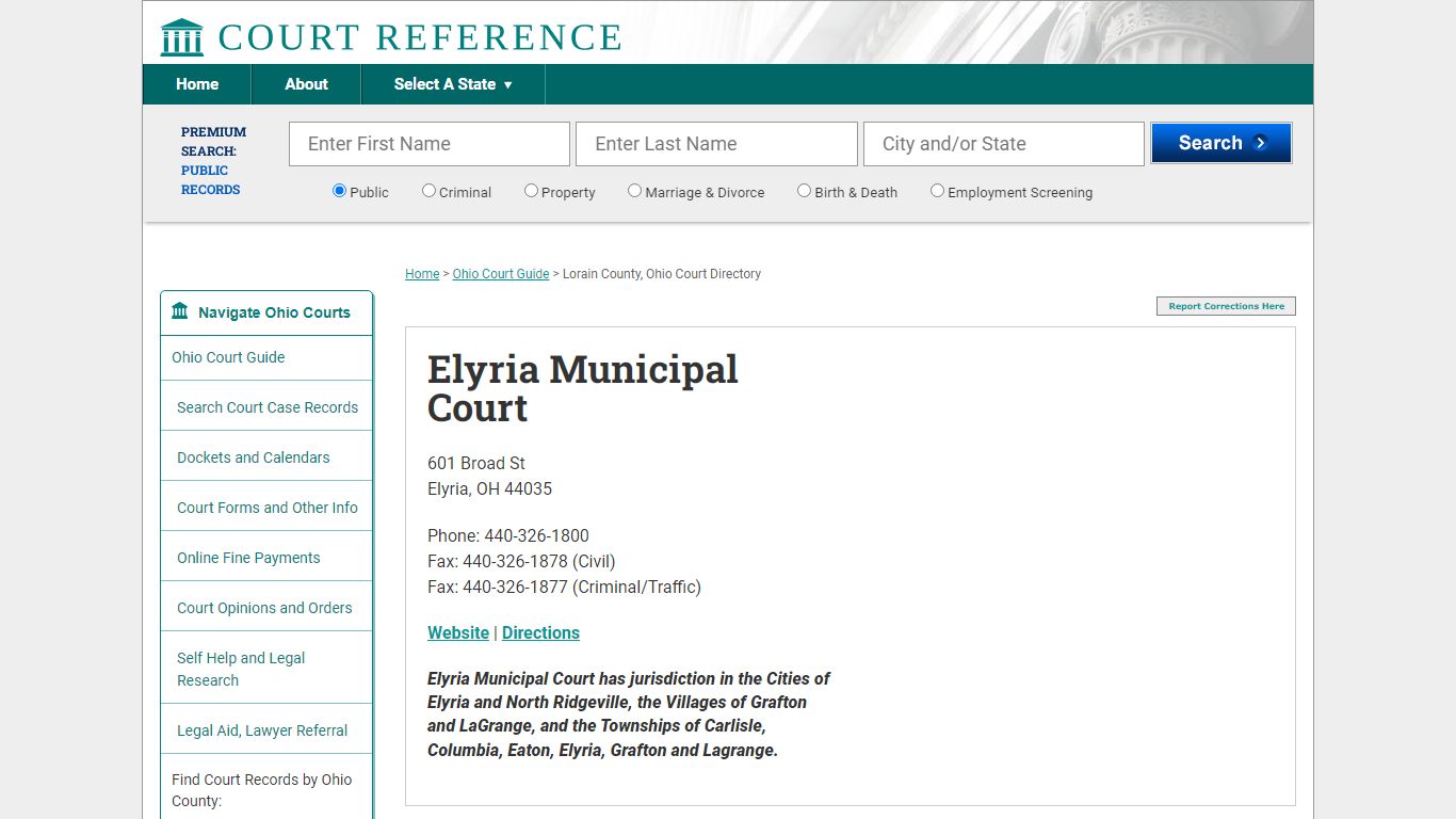 Elyria Municipal Court - Court Records Directory